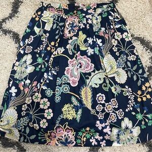 J. Crew A-Line Skirt in Navy with Liberty Floral Print